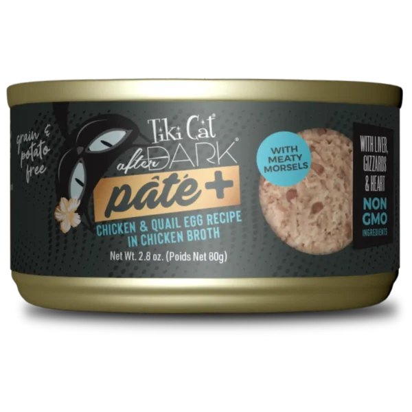 Tiki Cat After Dark Pate+ Chicken & Quail Egg – Lata 80gr