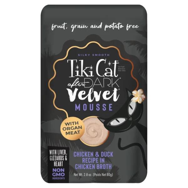 Tiki Cat After Dark Velvet Mousse Chicken & Duck in Chicken Broth – Pouch 80gr
