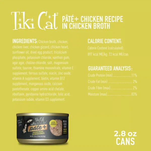 Tiki Cat After Dark Pate+ Chicken – Lata 80gr - Imagen 2