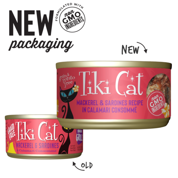 Tiki Cat Grill Wet Cat Food Makaha Grill Mackerel & Sardine Recipe in Calamari Consommé – Lata 80gr - Imagen 2