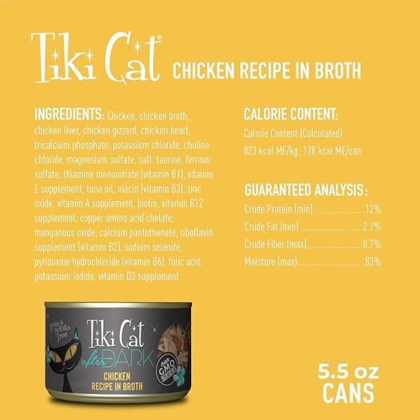 Tiki Cat After Dark Wet Cat Food Chicken – Lata 80gr - Imagen 3