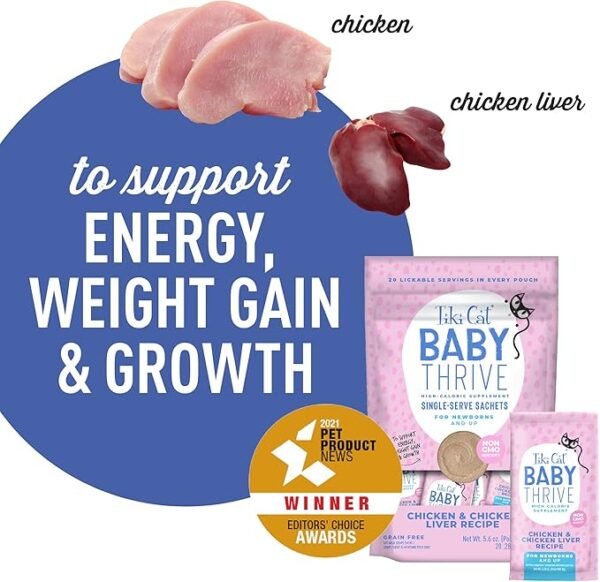 Tiki Cat Baby Thrive Chicken & Chicken Liver Recipe – Sachets 20 unid - Imagen 4