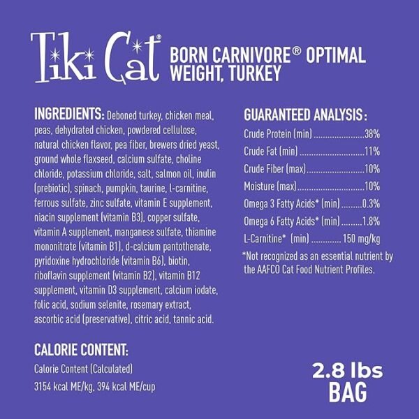 Tiki Cat High Protein Less Fat Turkey Optimal Weight – 1.27kg - Imagen 4