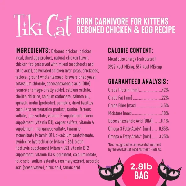 Tiki Cat Baby Kitten Health, Deboned Chicken & Egg Recipe – 1.27kg - Imagen 4