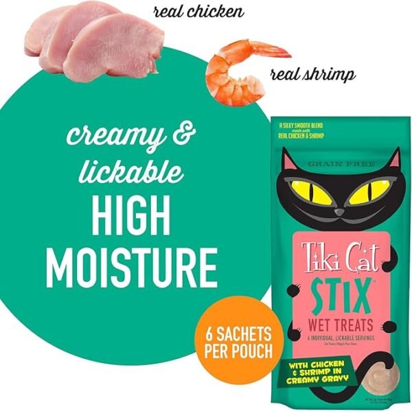 Tiki Cat Stix Treats Chicken & Shrimp Mousse x 6 sticks - Imagen 5
