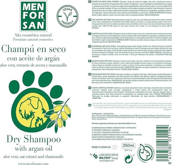 Menforsan Shampoo en Seco con Aceite de Argan - Imagen 5
