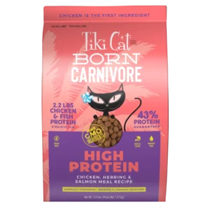 Tiki Cat High Protein Chicken, Hearring & Salmon Recipe