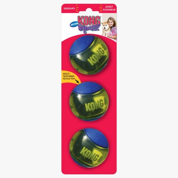 Kong Squeezz Action Ball Blue - Imagen 3