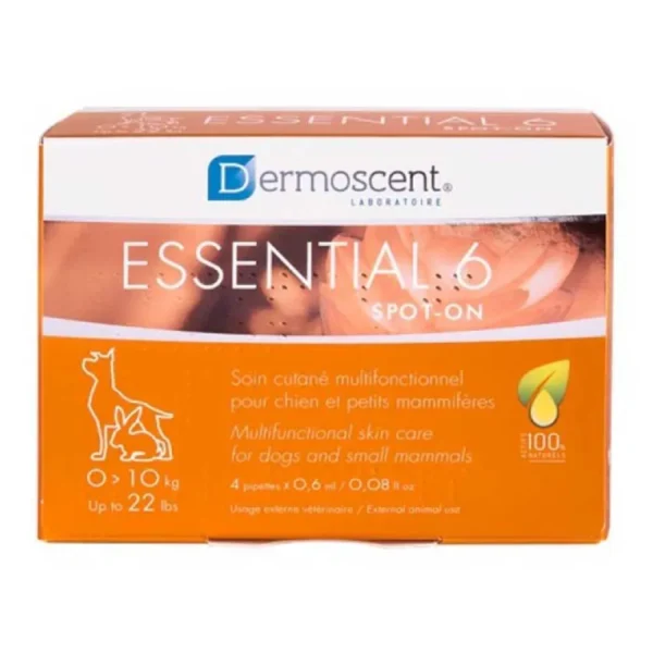 Dermoscent Essential 6 Spot-On para Perros y Pequeños Mamíferos de 0 a 10kg – Pack x 4 pipetas