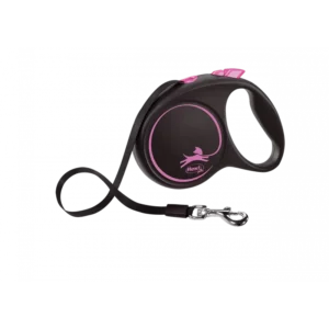 Correa Retráctil Flexi Black Design Rosa