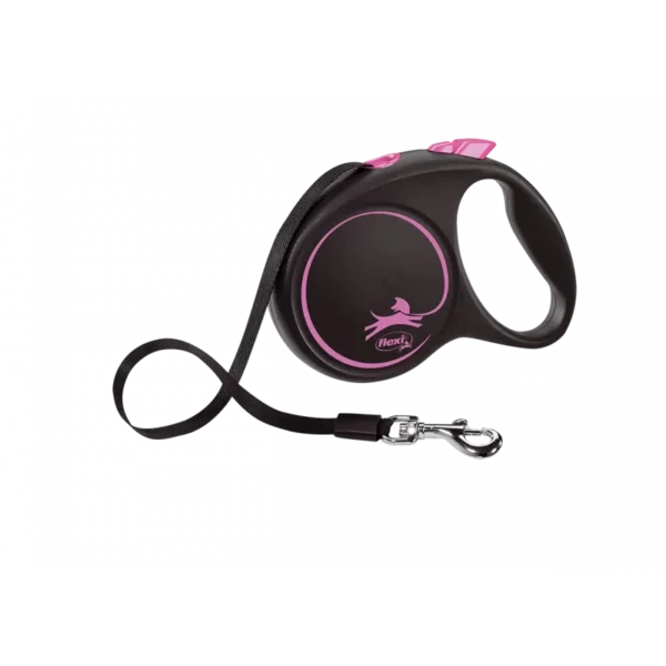 Correa Retráctil Flexi Black Design Rosa