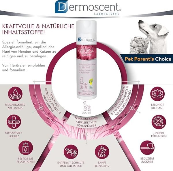 Dermoscent ATOP 7 Shampoo para Perros y Gatos – 200ml - Imagen 4