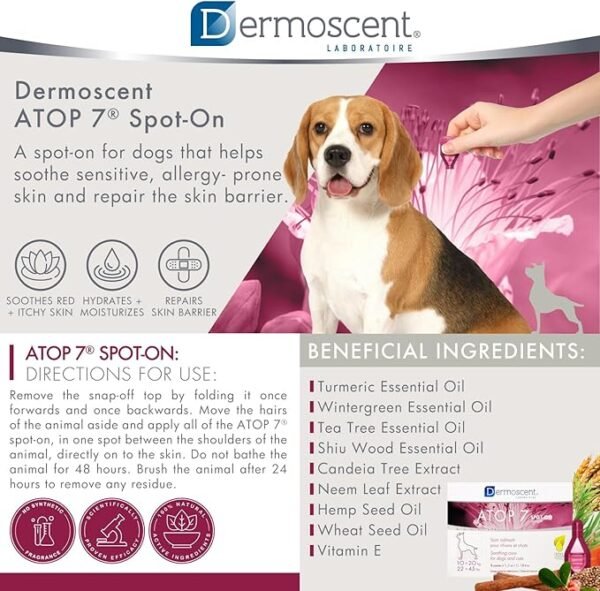 Dermoscent Atop 7 Spot-On para Perros de 10 a 20kg – Pack x 4 pipetas - Imagen 2