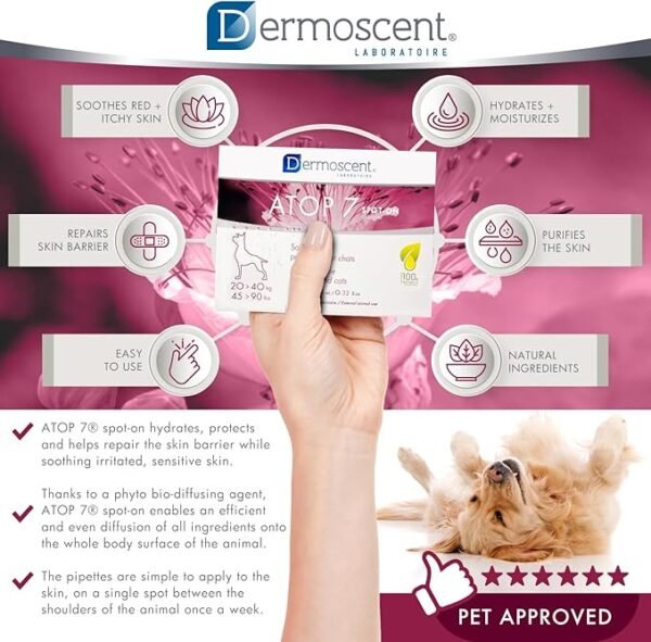 Dermoscent Atop 7 Spot-On para Perros de 20 a 40kg – Pack x 4 pipetas - Imagen 5