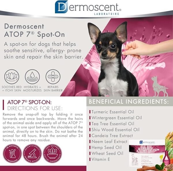 Dermoscent Atop 7 Spot-On para Perros y Gatos de 0 a 10kg – Pack x 4 pipetas - Imagen 2