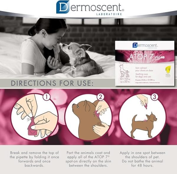 Dermoscent Atop 7 Spot-On para Perros y Gatos de 0 a 10kg – Pack x 4 pipetas - Imagen 3
