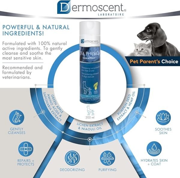 Dermoscent EFA Physio Shampoo para Perros y Gatos – 200ml - Imagen 5