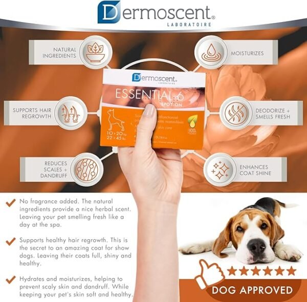 Dermoscent Essential 6 Spot-On para Perros de 10 a 20kg – Pack x 4 pipetas - Imagen 5