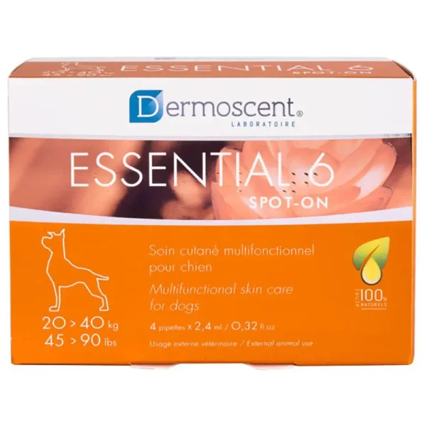 Dermoscent Essential 6 Spot-On para Perros de 20 a 40kg – Pack x 4 pipetas