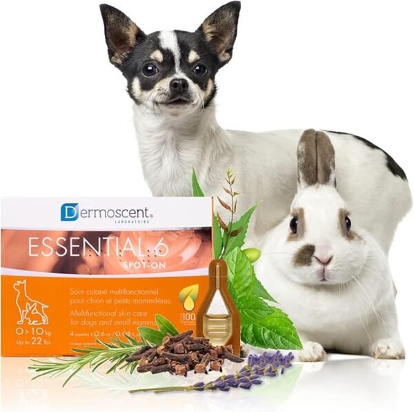 Dermoscent Essential 6 Spot-On para Perros y Pequeños Mamíferos de 0 a 10kg – Pack x 4 pipetas - Imagen 2