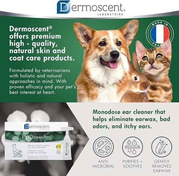 Dermoscent PYOclean Oto para Perros, Gatos y Conejos – Pack x 10 pipetas - Imagen 6