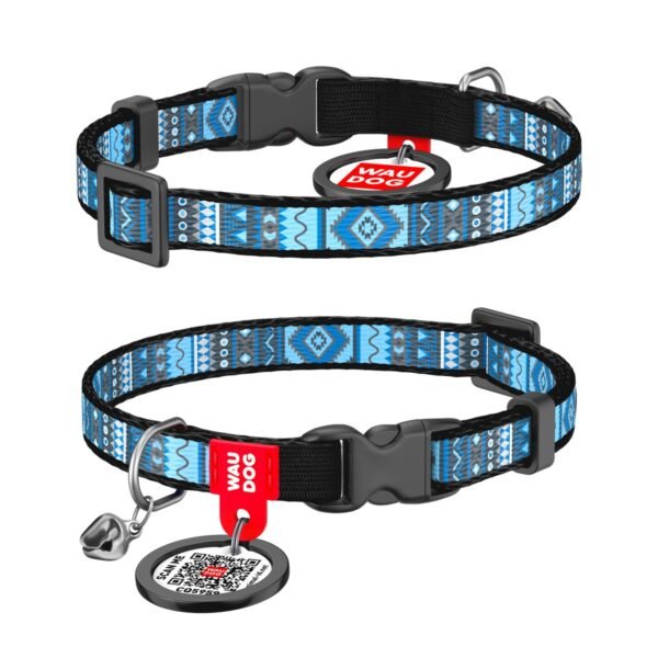 Waudog Collar para Gato Etno Blue + Placa QR - Imagen 2