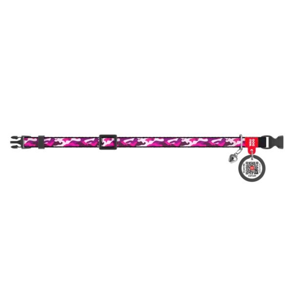 Waudog Collar para Gato Pink Camo + Placa QR - Imagen 3