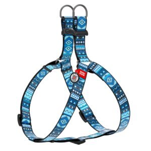 Waudog Arnés Etno Blue, Hebilla Fastex de Plástico + Placa QR