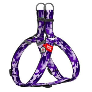 Waudog Arnés Purple Camo, Hebilla Fastex de Plástico + Placa QR