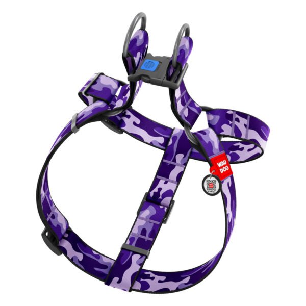Waudog Arnés Purple Camo, Hebilla Fastex de Plástico + Placa QR - Imagen 3