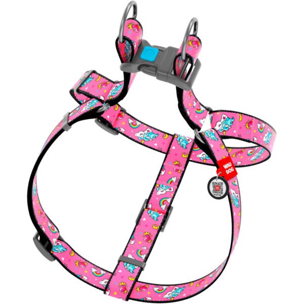 Waudog Arnés Unicorns, Hebilla Fastex de Plástico + Placa QR - Imagen 3