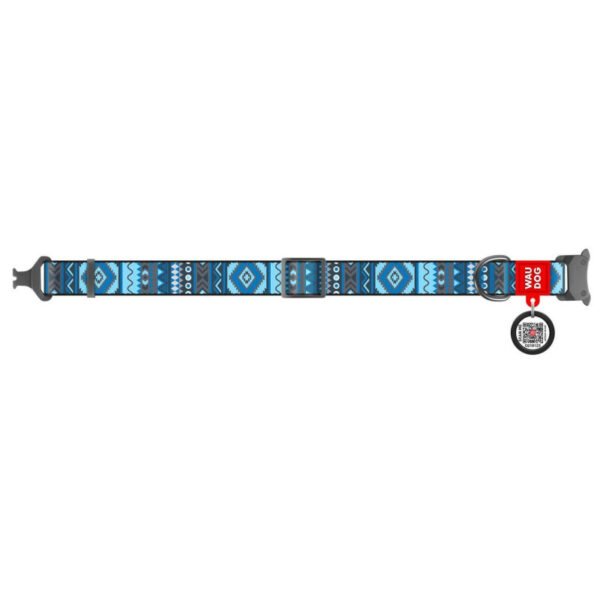 Waudog Collar Etno Blue, Hebilla Fastex de Metal + Placa QR - Imagen 4