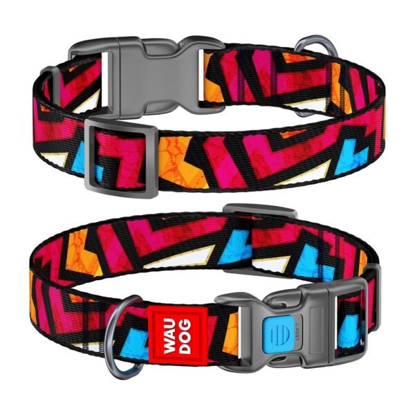Waudog Collar Graffiti, Hebilla Fastex de Plástico + Placa QR