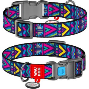 Waudog Collar Indie, Hebilla Fastex de Plástico + Placa QR