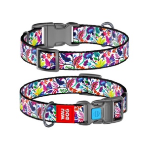 Waudog Collar Magic flowers, Hebilla Fastex de Plástico + Placa QR