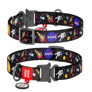 Waudog Collar Nasa, Hebilla Fastex de Metal + Placa QR