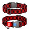 Waudog Collar Red Tartan, Hebilla Fastex de Plástico + Placa QR