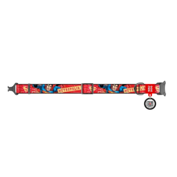 Waudog Collar Superhero DC Comics, Hebilla Fastex de Metal + Placa QR - Imagen 2
