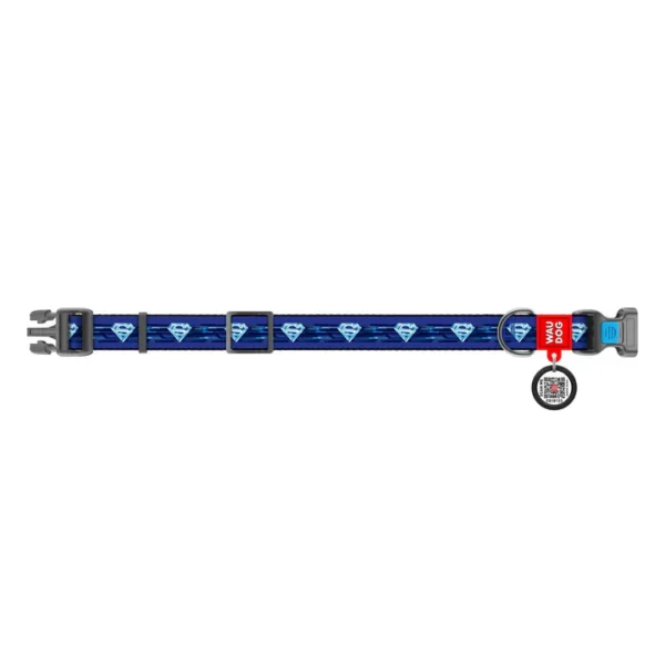 Waudog Collar Superman 1 DC Comics, Hebilla Fastex de Plástico + Placa QR - Imagen 2