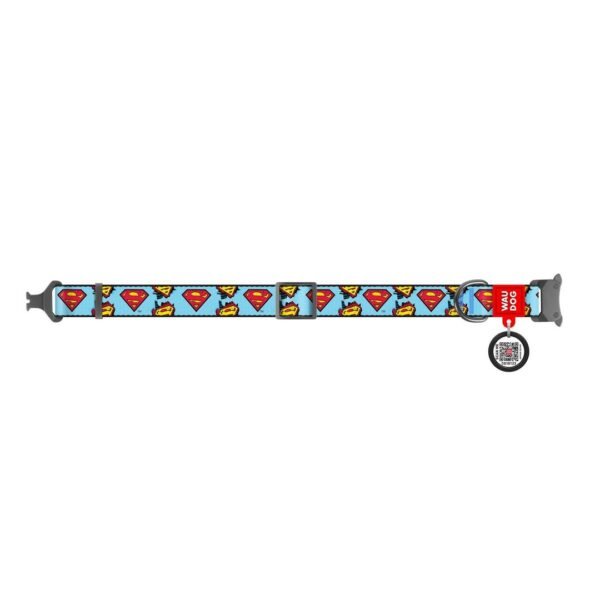 Waudog Collar Superman DC Comics, Hebilla Fastex de Metal + Placa QR - Imagen 2