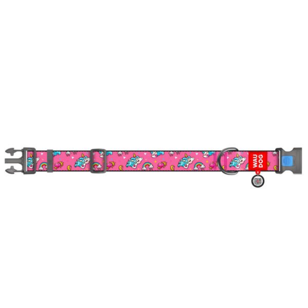 Waudog Collar Unicorns, Hebilla Fastex de Plástico + Placa QR - Imagen 3