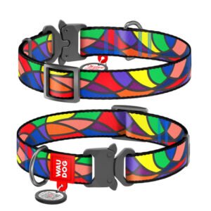 Waudog Collar Vitrage, Hebilla Fastex de Metal + Placa QR