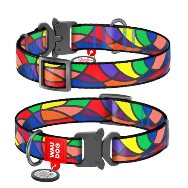 Waudog Collar Vitrage, Hebilla Fastex de Metal + Placa QR