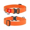 Waudog Collar Waterproof Naranja, Hebilla Fastex de Metal + Placa QR