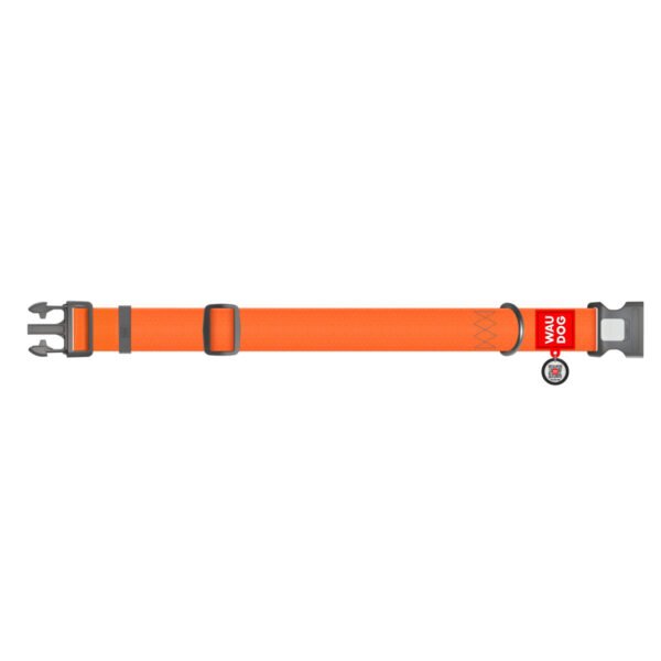 Waudog Collar Waterproof Naranja, Hebilla Fastex de Plástico + Placa QR - Imagen 5
