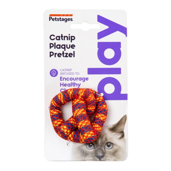 Petstages Juguete Dental Masticable Catnip Plaque Away Pretzel - Imagen 2