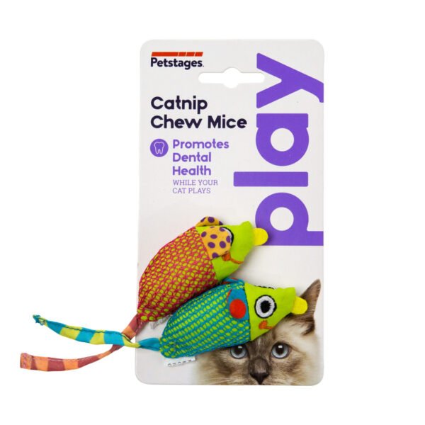 Petstages Juguete Masticable Catnip Dental Health Chew Mice – 2 Pack - Imagen 2