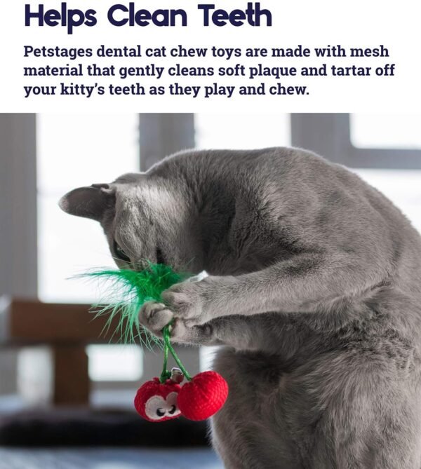 Petstages Juguete Masticable Dental Cherries Red - Imagen 3
