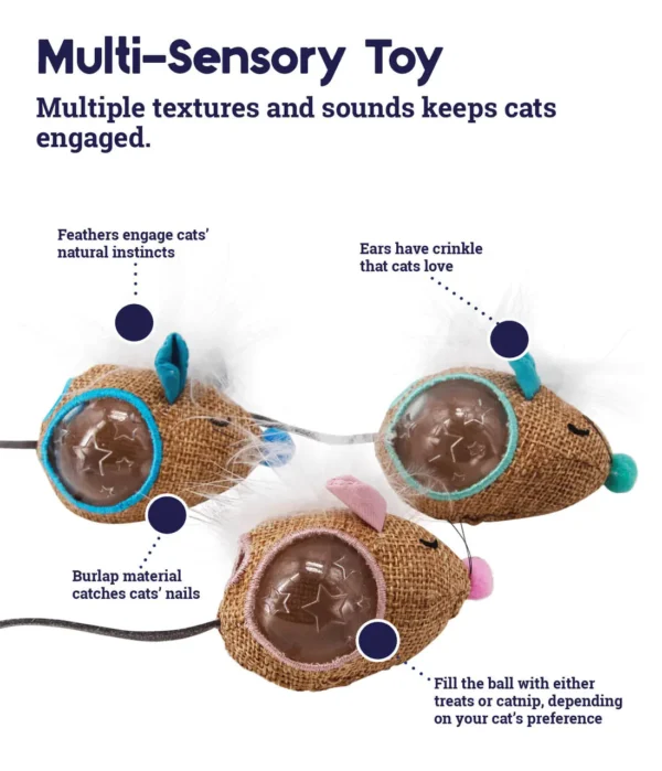 Petstages Juguete Mousin Around Hide 'N Treat – 3 Pack - Imagen 4