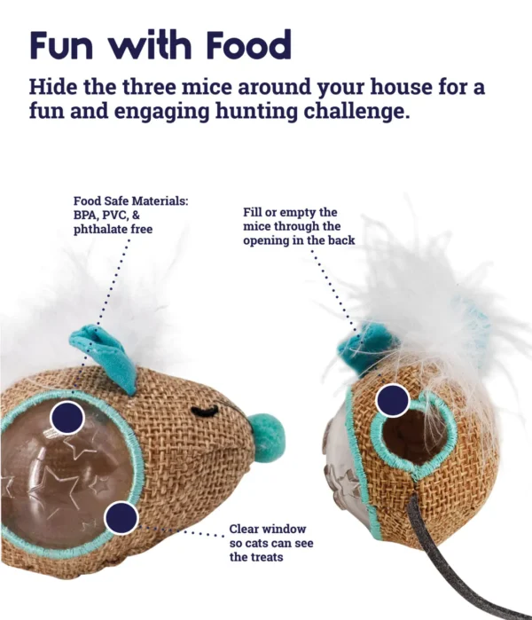 Petstages Juguete Mousin Around Hide 'N Treat – 3 Pack - Imagen 7